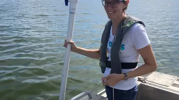 Collecting surface water quality sample